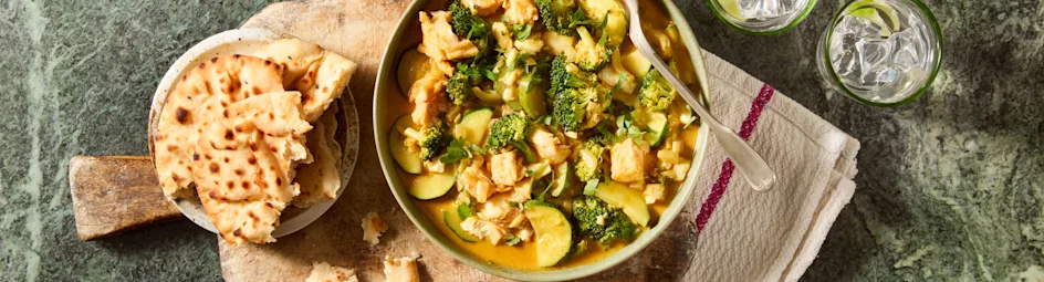 Thaise viscurry met naan