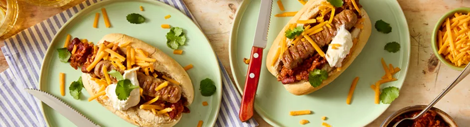 Chipolata chili hotdogs van de bbq