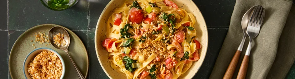 Groententagliatelle met panko