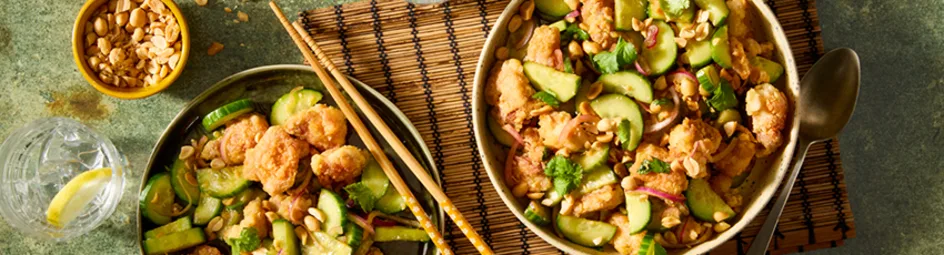 Aziatische kommersalade met kip