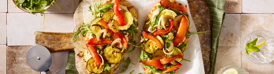 Flatbread gegrilde groenten