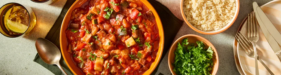 Zomers stoofpotje met pangasius uit de slowcooker