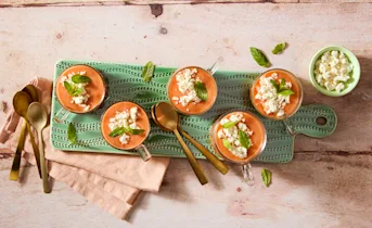 Watermeloen gazpacho amuse
