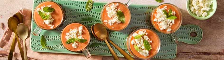 Watermeloen gazpacho amuse