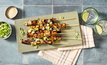 Aubergine spiesjes met miso