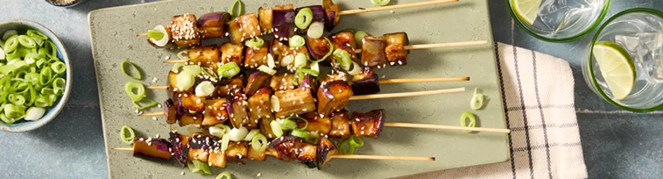 Aubergine spiesjes met miso