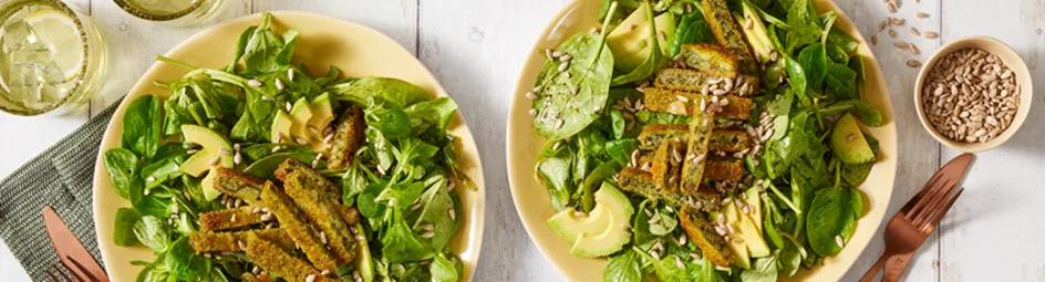 Salade met Spinazie kaasburger