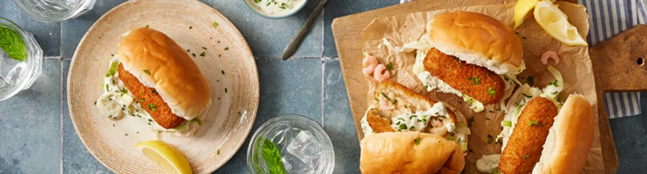 Broodje garnalenkroket met kruidenmayonaise
