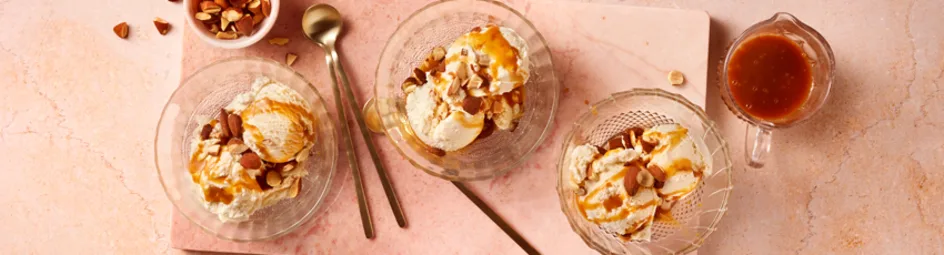 Sundae met amandelen