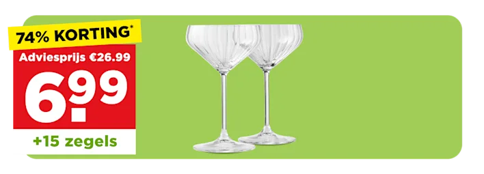 Kristalglas coupe-glas reliëf
