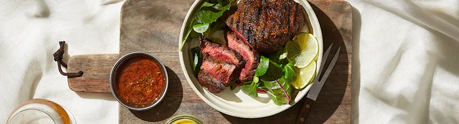 Geroosterde Spicy Bavette in Jamaican Jerk marinade