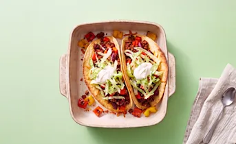 Vegetarische taco’s met paprika en kaas