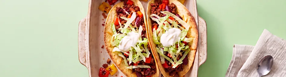 Vegetarische taco’s met paprika en kaas