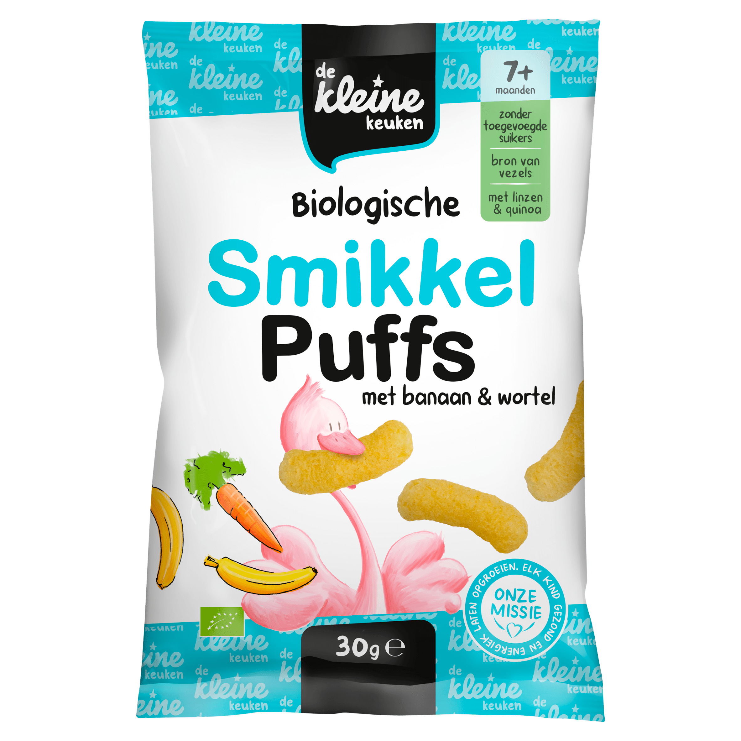 De Kleine Keuken Bio Smikkel Puffs Met Banaan Per Zak 30 G