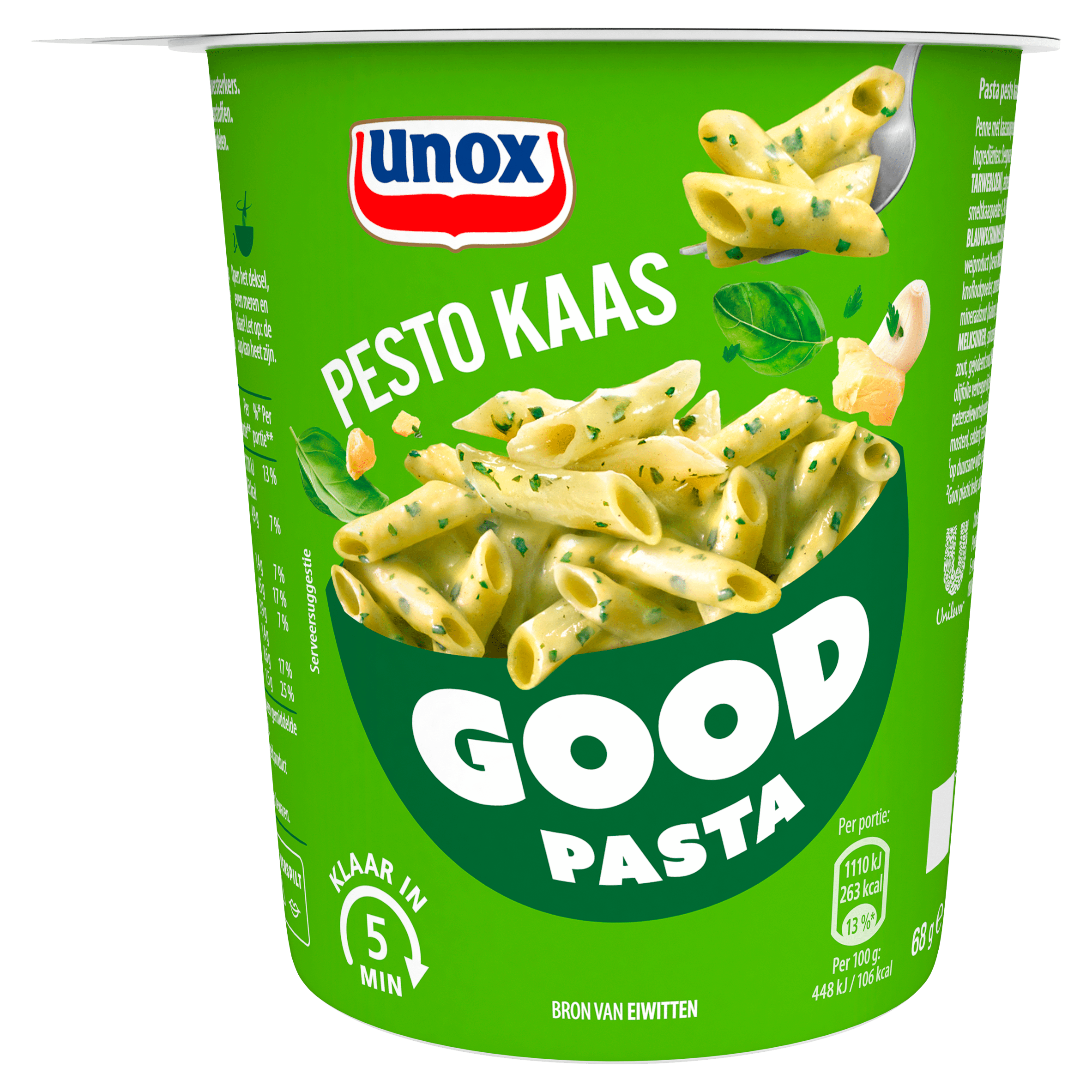 Unox Good Pasta Kaas Pesto Per Beker 68 G