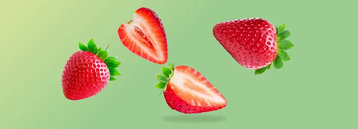 Aardbeien tijdens het aardbeienseizoen