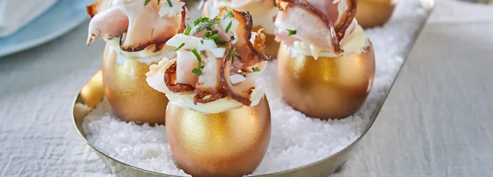 Gouden eieren met truffelrollade