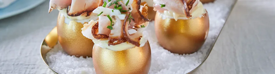 Gouden eieren met truffelrollade