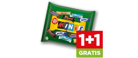 Mars minis 1 +1 gratis. Geldig van 21 oktober t/m 3 november
