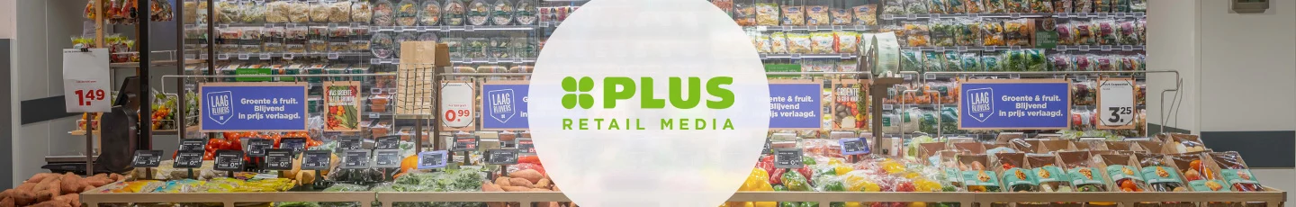PLUS-winkel met PLUS Retail Media logo.