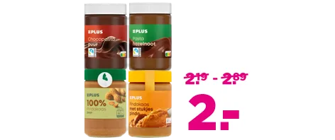 PLUS Broodbeleg voor 2 euro. Geldig van 15 t/m 21 april