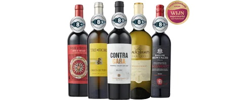 Wijn top 5 met 1 euro korting. Geldig t/m 31 november.