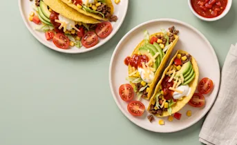 Taco's met gehakt en frisse groenten