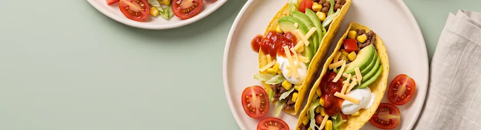 Taco's met gehakt en frisse groenten