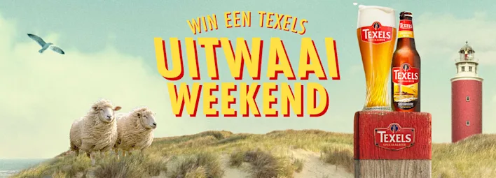 Afbeelding van Texel met de tekst "Win een Texels uitwaai weekend"