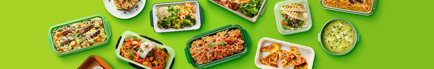 Verschillende thuisgekookt maaltijden van PLUS.