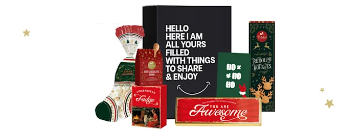 Origineel kerstpakket met producten.