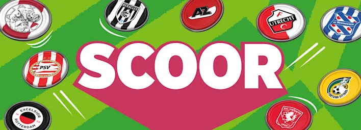 Cluppies van PLUS met de tekst "Scoor".