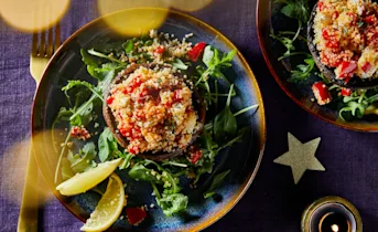 Portobello met paprikacouscous en feta