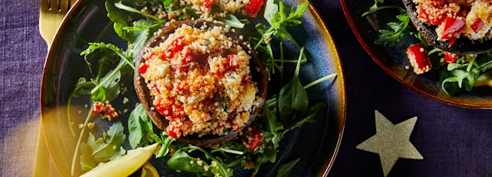 Portobello met paprikacouscous en feta
