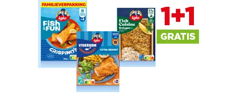 Iglo 1 + 1 gratis. Geldig van 9 t/m 15 september