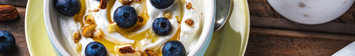 Yoghurt met blauwe bessen