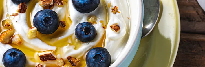 Yoghurt met blauwe bessen