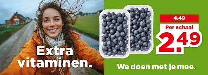 Aanbieding blauwe bessen.