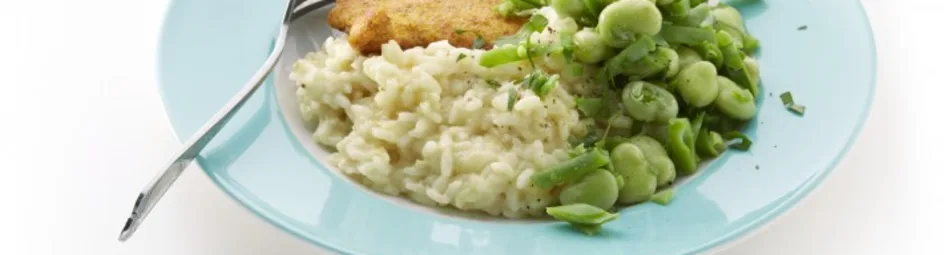 Kipschnitzel met mosterdrisotto
