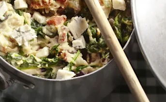 Italiaanse spinaziestamppot