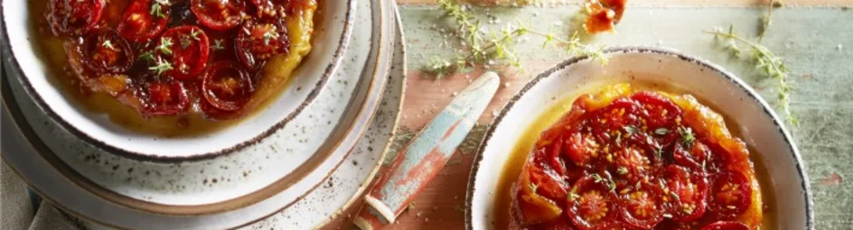 Tarte Tatin van trostomaatjes met balsamico