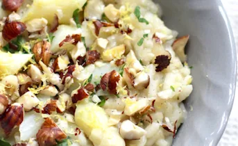 Risotto met witte asperges en citroen