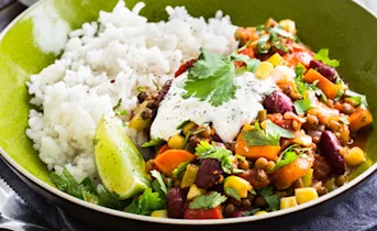 Chili sin carne met pure chocolade