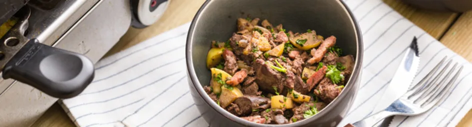 Gebakken kippenlevertjes met appel