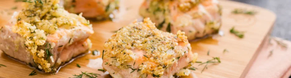 Zalmfilet met notenkruim