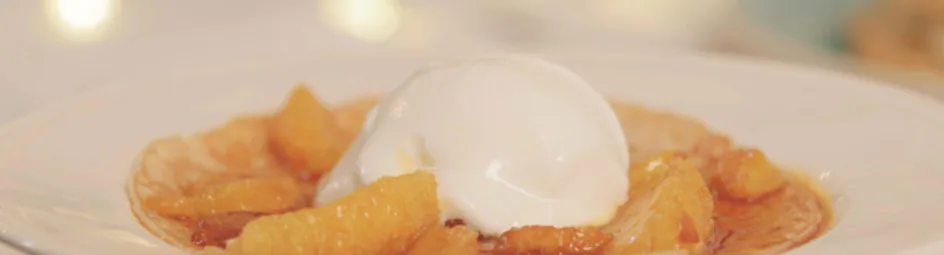 Pannenkoekjes met sinaasappelsaus