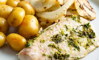 Kruidige kabeljauw met gegrilde venkel