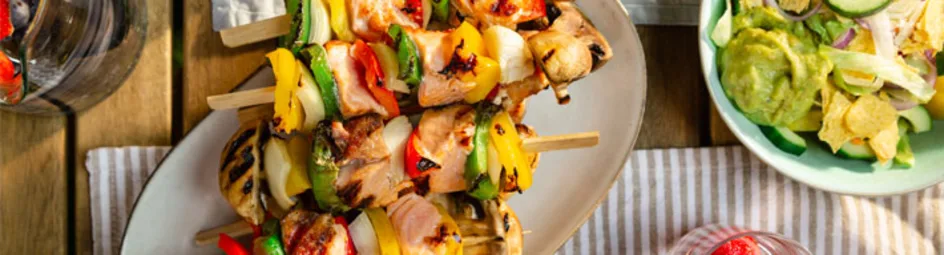 Gegrilde zalmspies met groenten