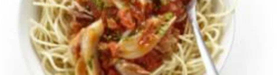 Spaghetti met tonijn, venkel en tomaat