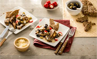 Gegrilde champignon antipasto salade
